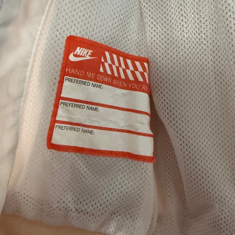 Nike Windrunner Hooded Windbreaker Jacket Tan White Blue 12M C663-X5C